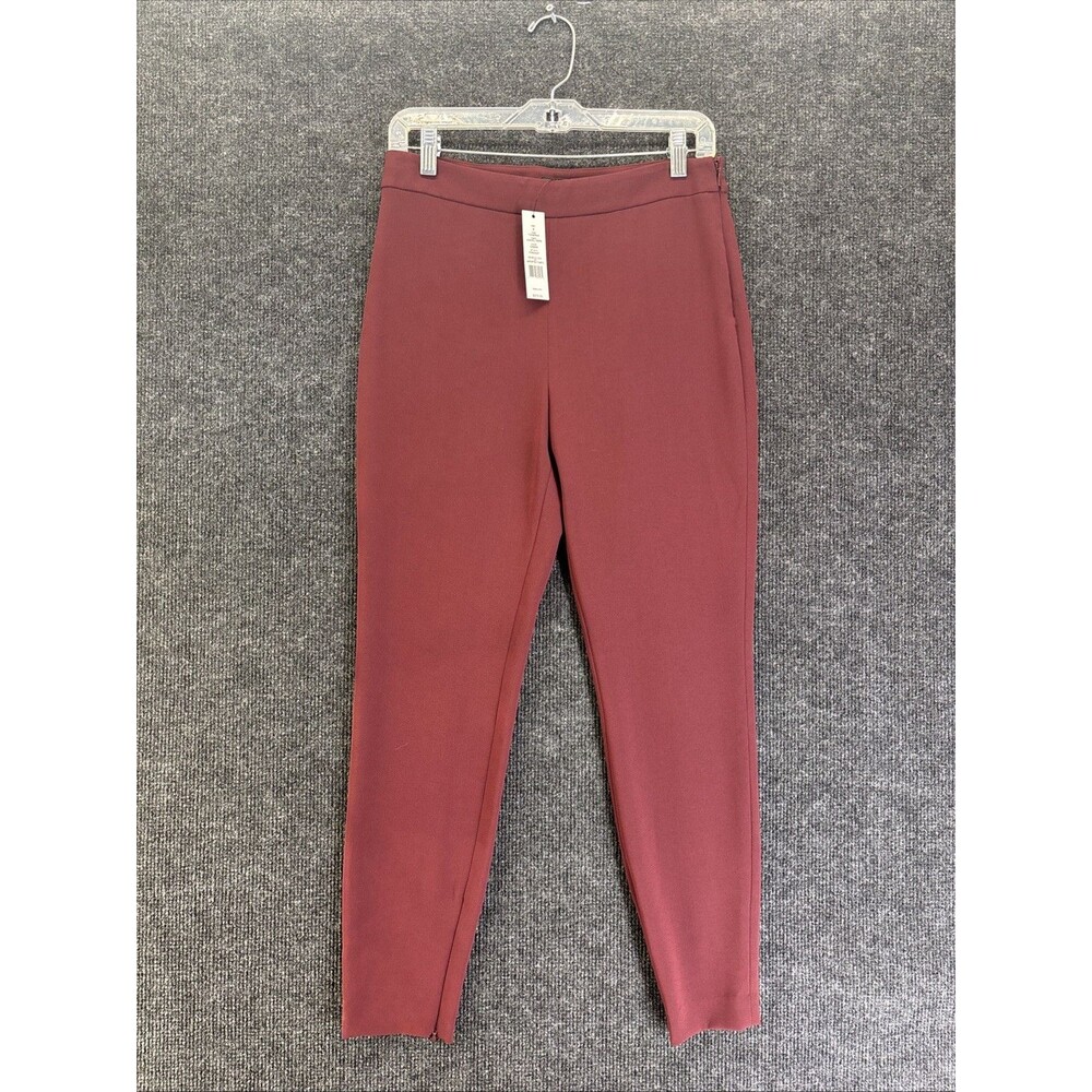 Theory Tonerma Pants Sz 6 Cassis Burgundy Plum Ankle Zip Stretch BNWT F0504227